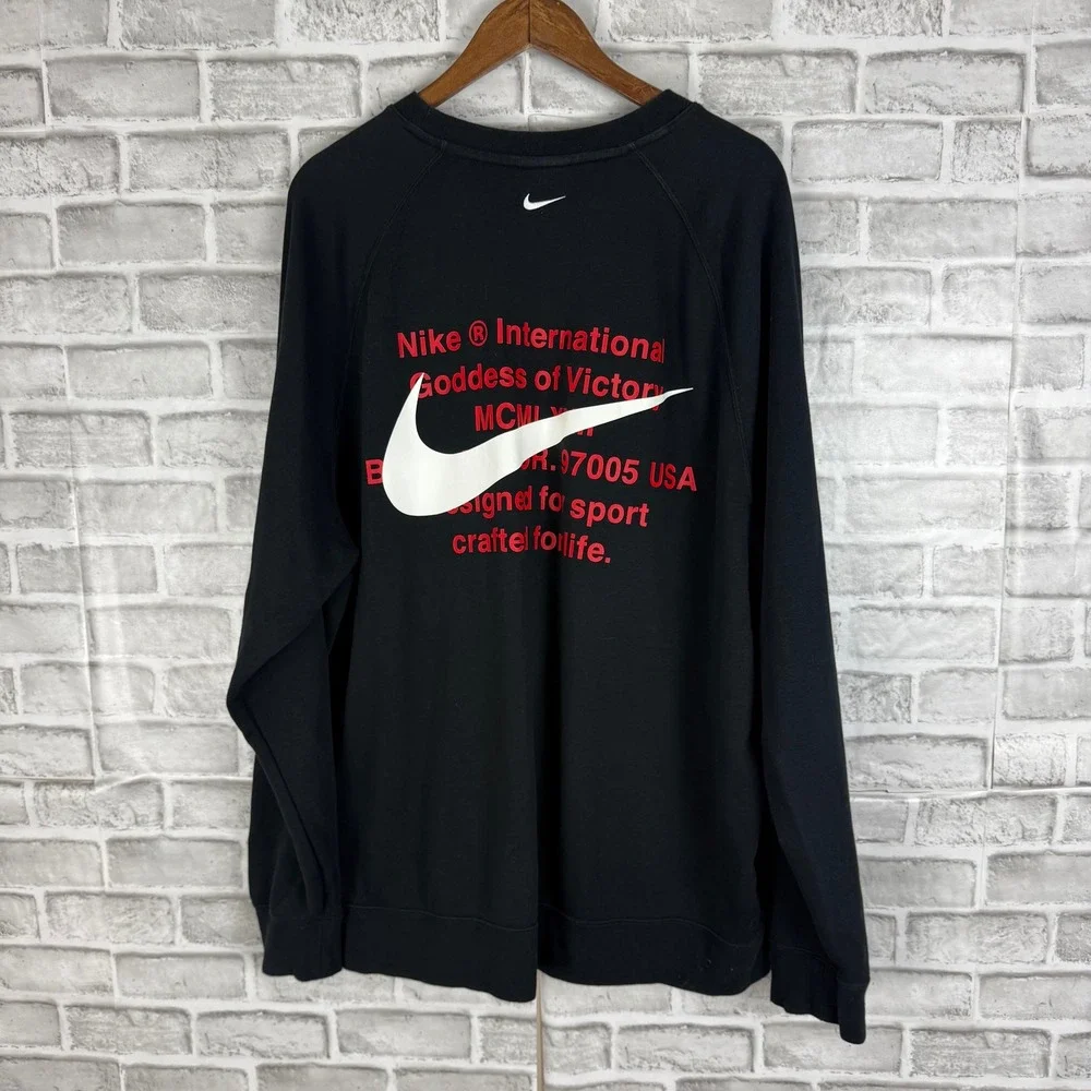 Nike Sportswear Swoosh Crewneck Sweatshirt Black Mens XXL CJ4871-010 Pullover